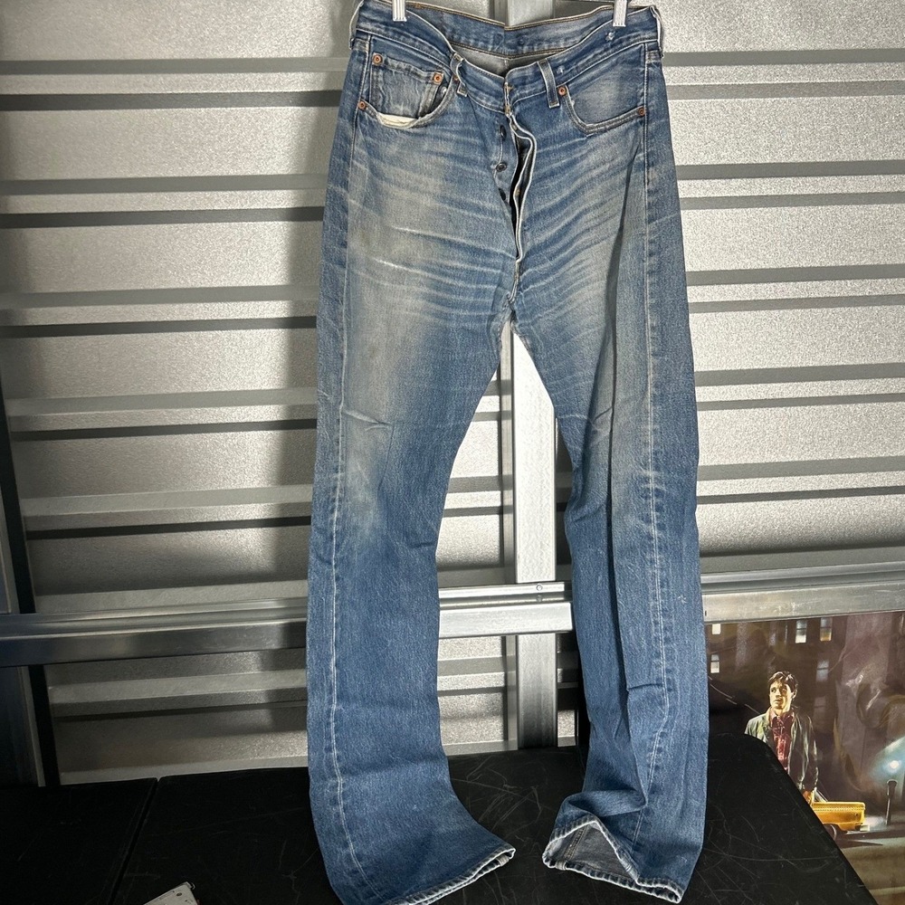 VINTAGE Levi 501 Jeans Mens 36x36 Blue Straight Leg Distressed Grunge Workwear